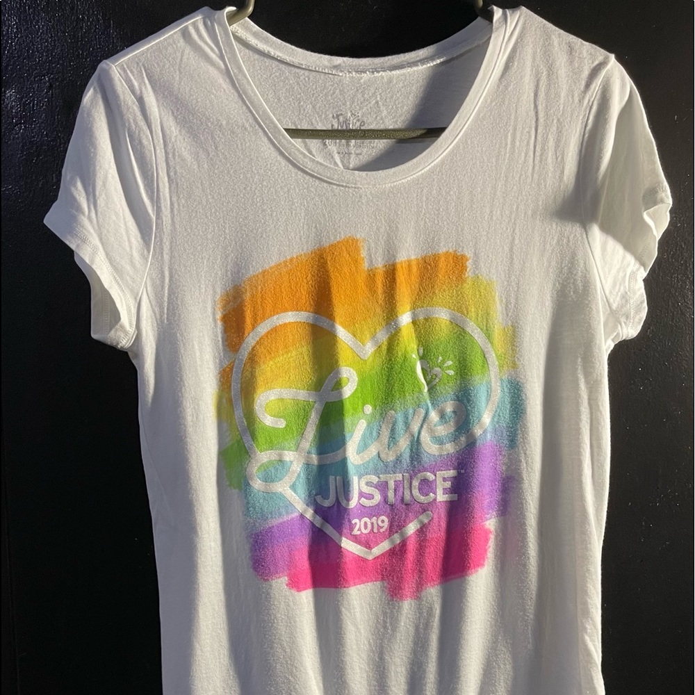 GIRLS-SIZE 20-- "JUSTICE" SHORT-SLEEVE TOP